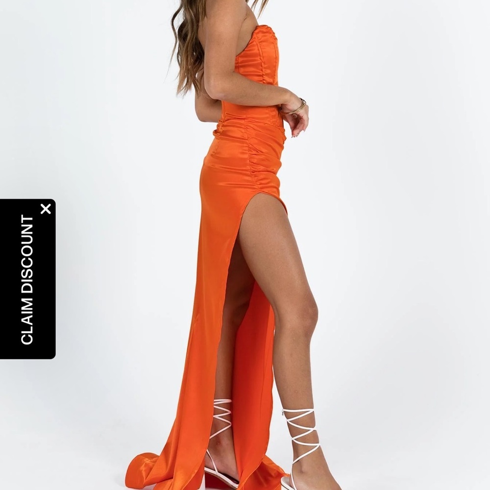 NWT Princess Polly Tyree Strapless Maxi Dress Orange size 8 - Picture 7 of 13